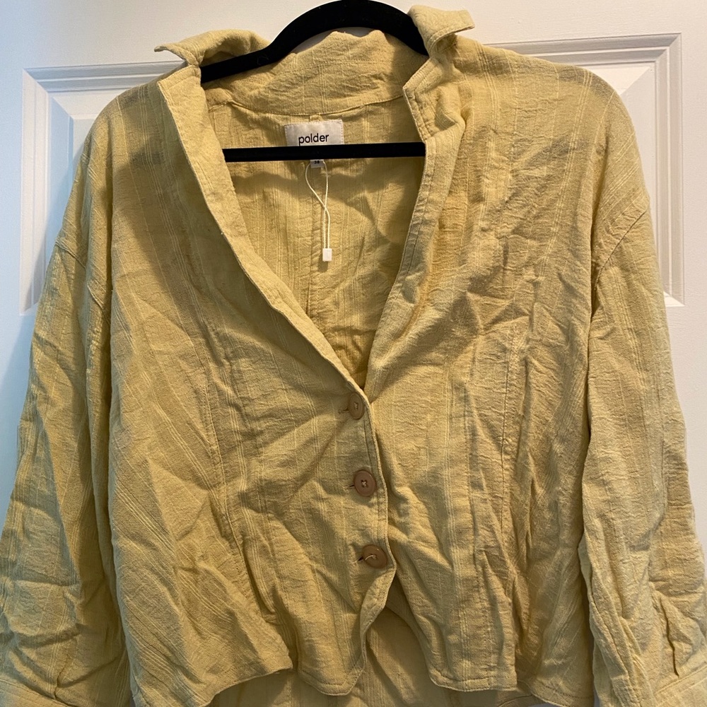 Polder Shirt. Yellow / Mustard. Small. size 38